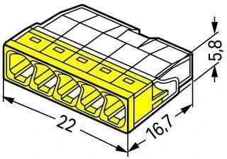 Jungtis 5x0.5-2.5mm geltona WAGO