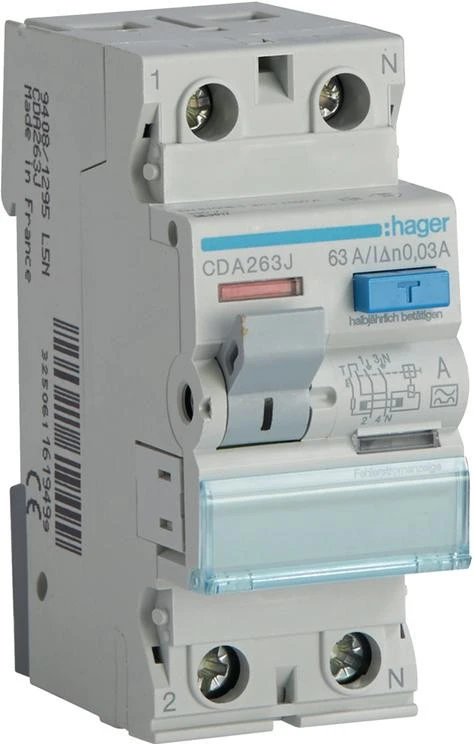 Hager RCD 2P 63A 0.03A A CDA263J