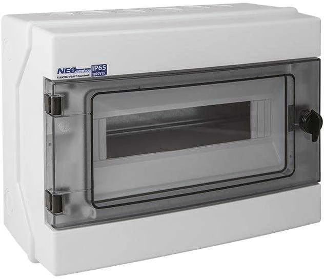 Elektro Plast Modulinis hermetinis skirstomasis skydas (500V AC, 1000V DC) 1x12 paviršinis montuojamas (N+PE) IP65 RH-12