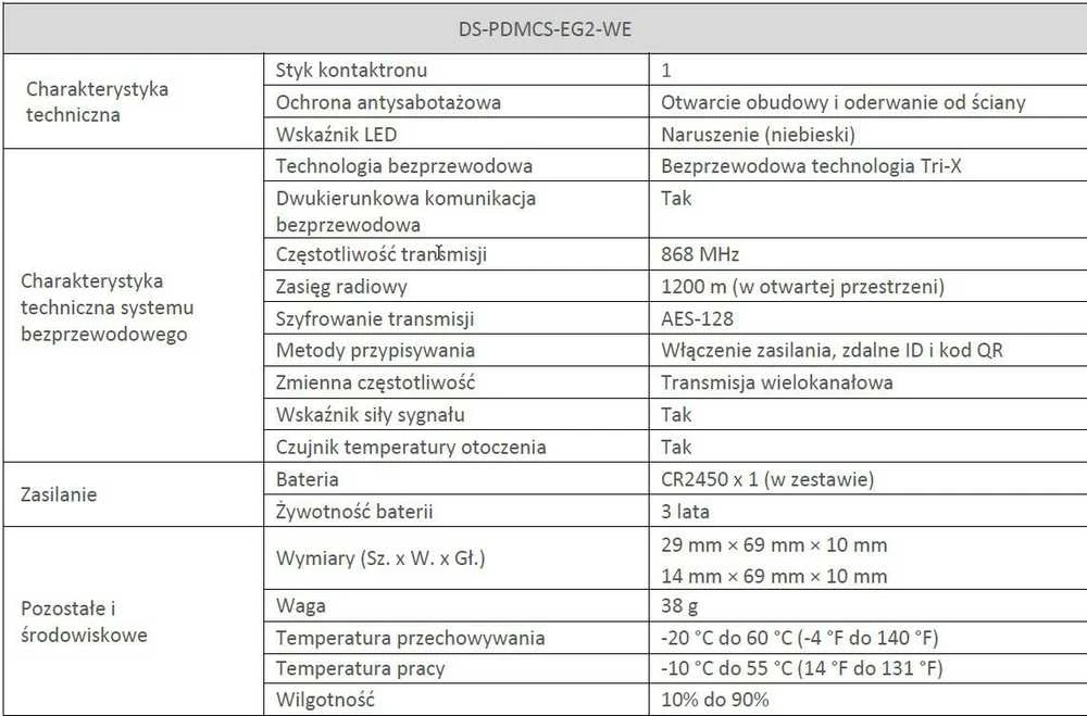 BELAIDIS MAGNETINIS JUTIKLIS AX PRO DS-PDMCS-EG2-WE Hikvision