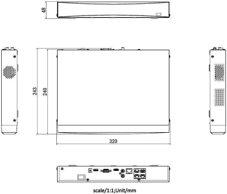 Tinklo Vaizdo Įrašymo Įrenginys - Hikvision DS-7604NXI-K1/4P 4CH 16TB PoE Juodas