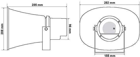 HQM-ZT301 30W 100V garsinis signalinis garsiakalbis, baltas