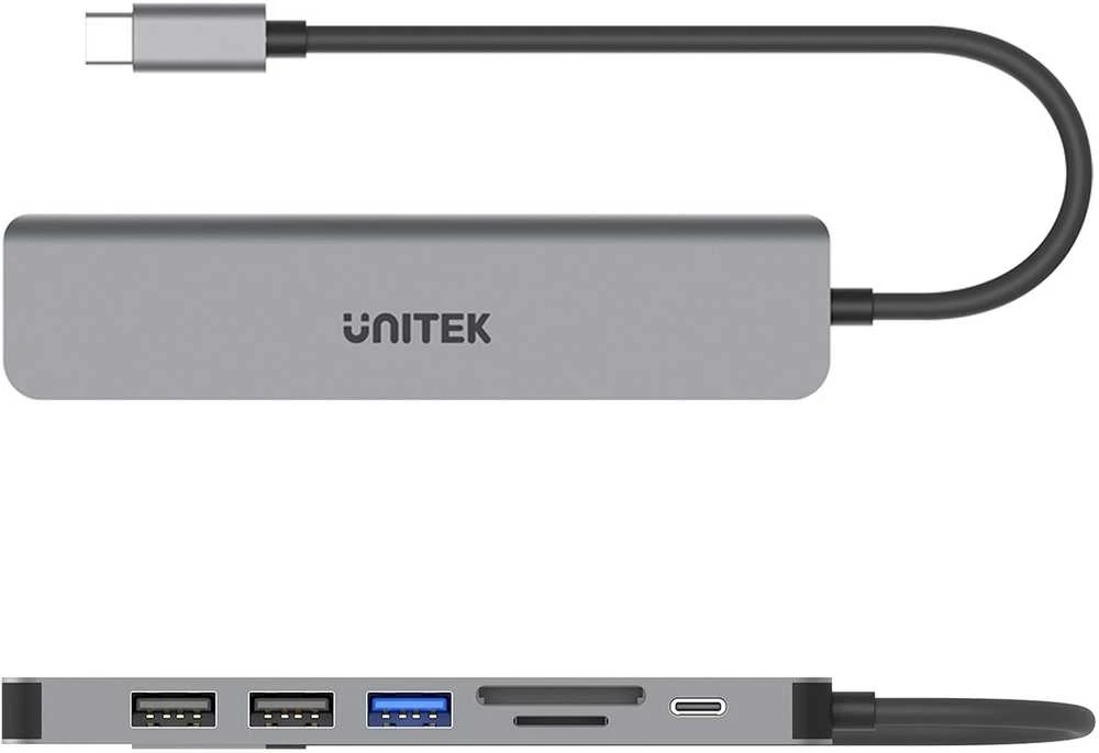 UNITEK H1118A HUB USB-C 7in1 PD 100W HDMI 4K ALU