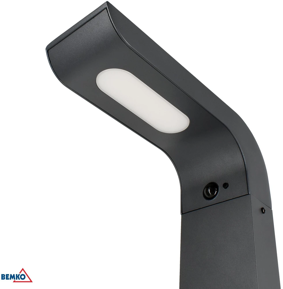 Hibridinis LED sodo šviestuvas BEMKO SOLVEO 7W 600LM 3000K/4000K/6500K 80CM IP65 tamsus Pilkas CZ.PIR