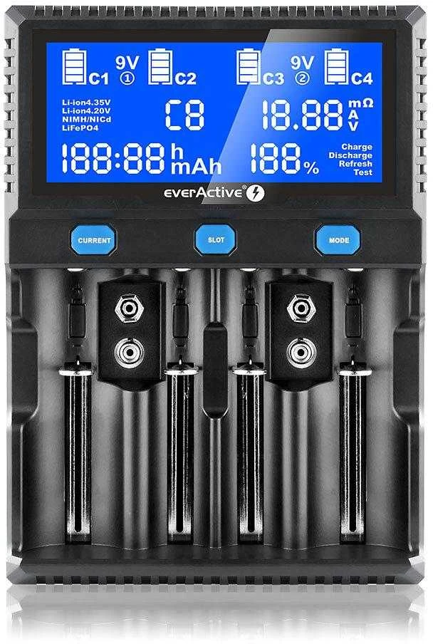 everActive profesionalus 4 x Ličio ir AA/AAA/C/D/9V Ni-MH akumuliatorių kroviklis UC4200