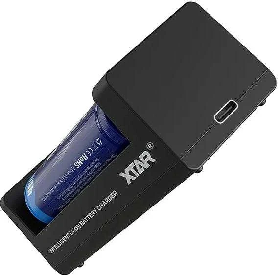 Cilindrinių ličio jonų 18650 Xtar MC2C USB-C akumuliatorių įkroviklis