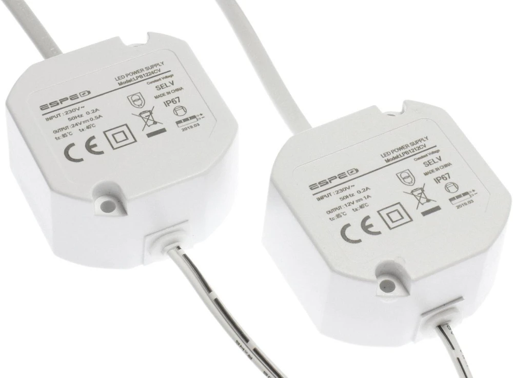 ĮKROVIKLIS DOPUSZKOWY ESPE LP-1212-211 12V 1A 12 W IP67 5,5 / 2,1 mm