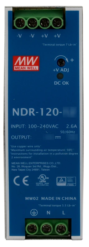 Impulsinis maitinimo šaltinis DIN bėgeliui MEAN WELL NDR-120-48 48V/120W/2.5A