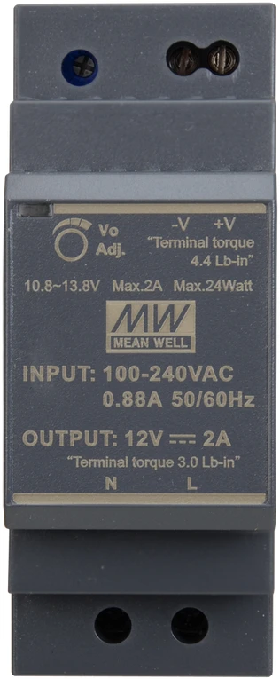 ĮKROVIKLIS IMPULSOWY NA SZYNĘ DIN MEAN WELL HDR-30-12 12V/30W/2A