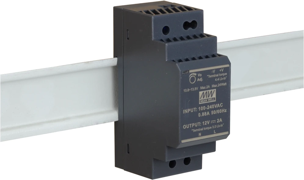 ĮKROVIKLIS IMPULSOWY NA SZYNĘ DIN MEAN WELL HDR-30-12 12V/30W/2A