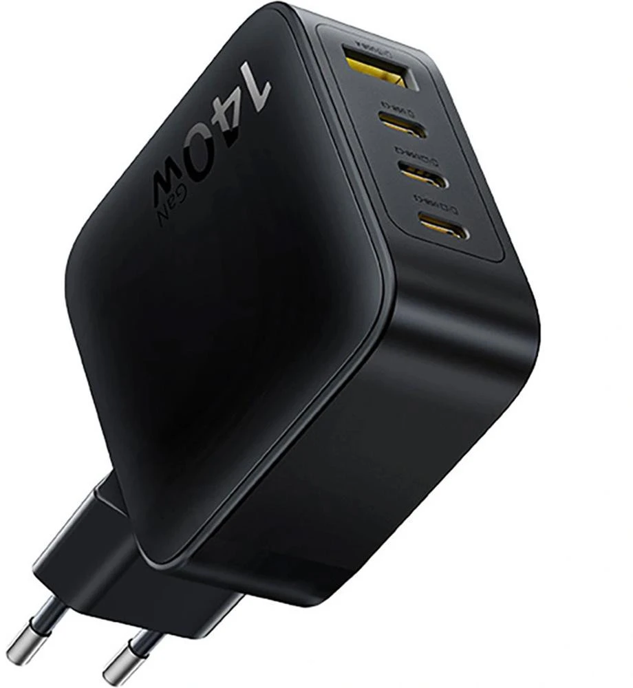 Baseus Sieninis įkroviklis EnerFill FH11 140W USB-A + 3xUSB-C QC PD3.1, juodas
