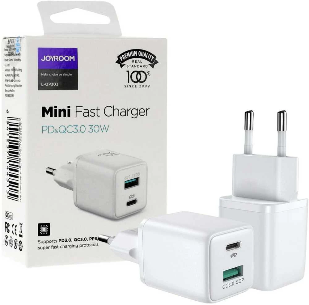 Mini išmanusis įkroviklis 30W dualport Joyroom L-QP303
