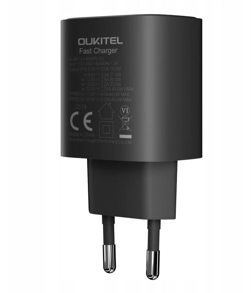 Įkroviklis jungiama į tinklą Oukitel 45W USB-C juoda