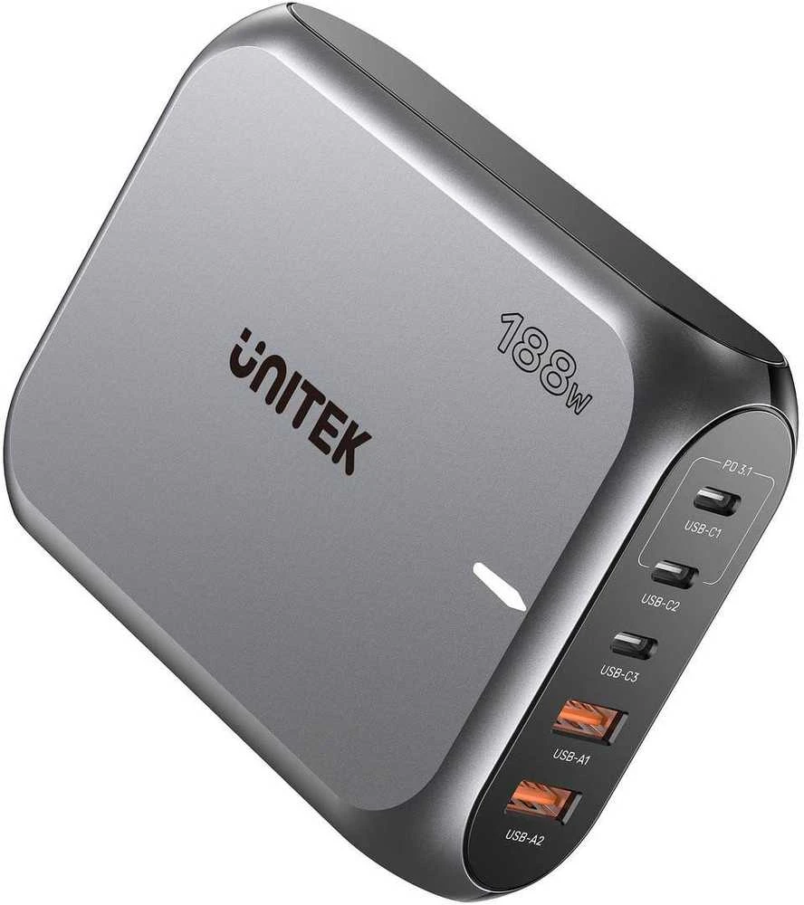 „Unitek“ 2xUSB-A 3xUSB-C GAN 188W