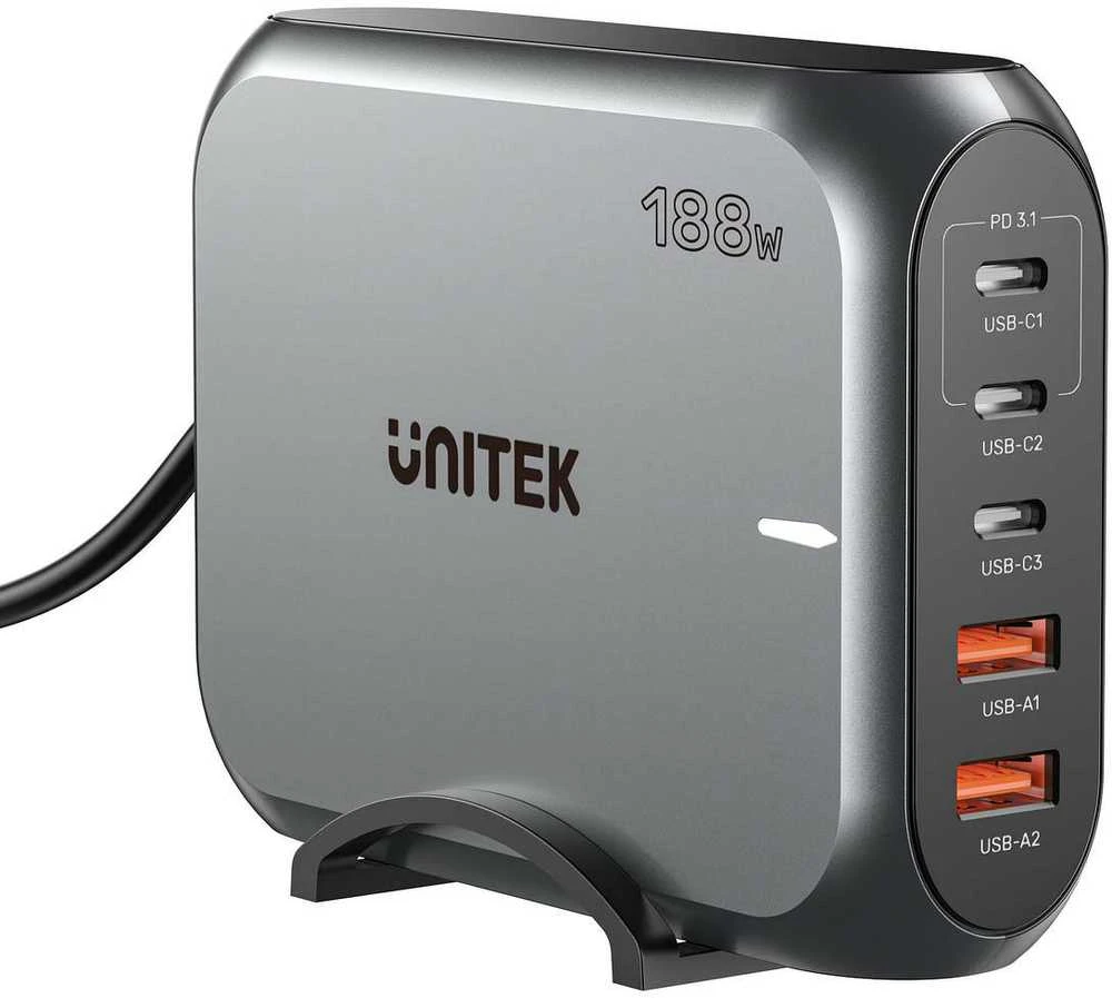 „Unitek“ 2xUSB-A 3xUSB-C GAN 188W