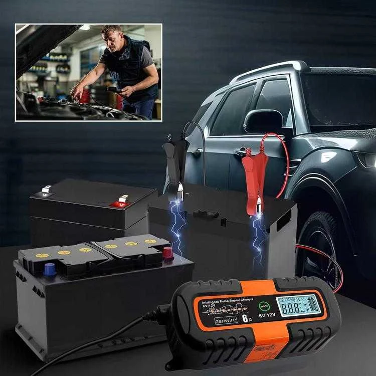 Zenwire Automobilio akumuliatoriaus įkroviklis su remonto funkcija AGM 6V 12V JMD-6S