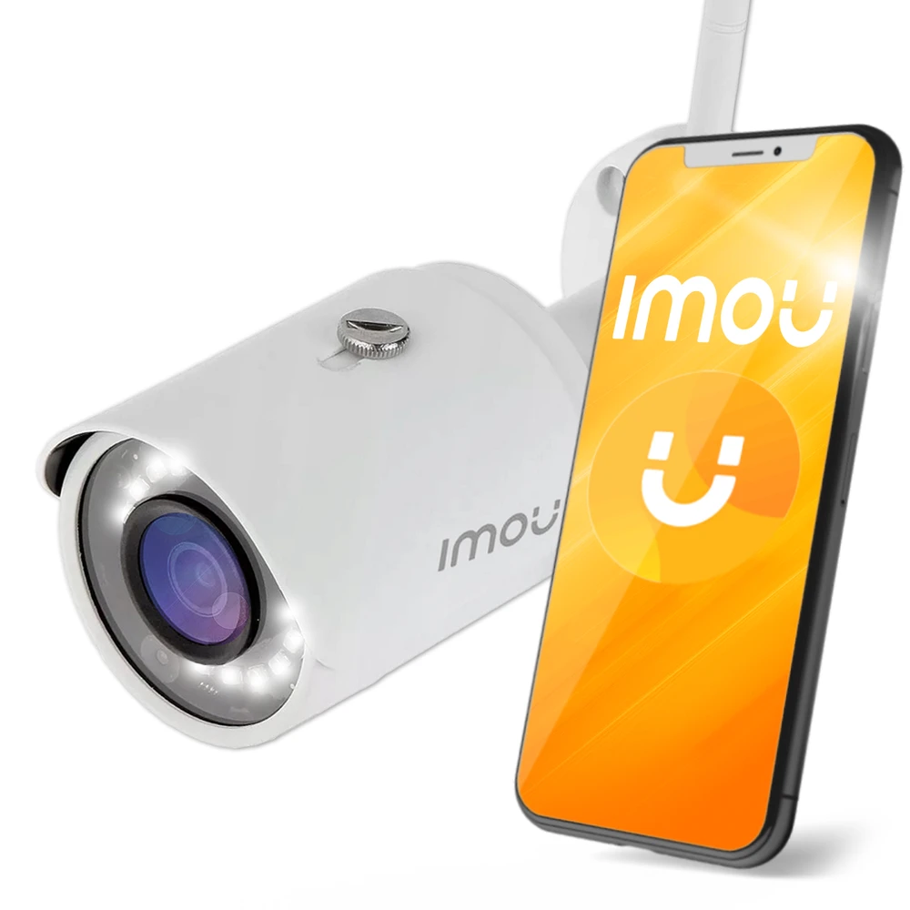 Imou Dahua IP cilindrinė kamera IPC-F32MIP, 3MP 25fps, IP67, pašvietimas iki 30m, 3.6mm 90°, Onvif, WIFI