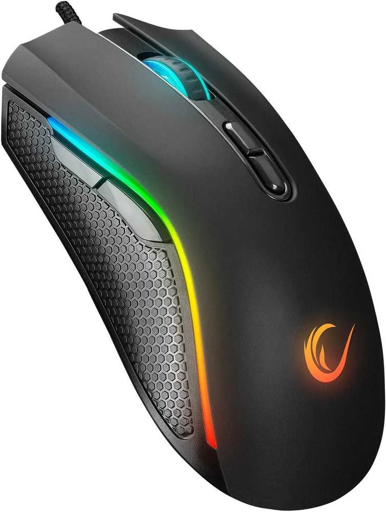 Pelė Myszka žaidimams Rampage SMX-R44V2 su laidu 12800 dpi optinė juoda