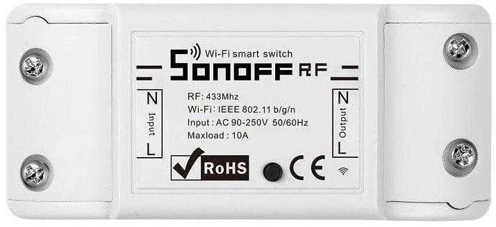 Sonoff RF R2 1 - kanalo išmani relė valdoma WiFi + 433MHz RF - 230VAC 2200W