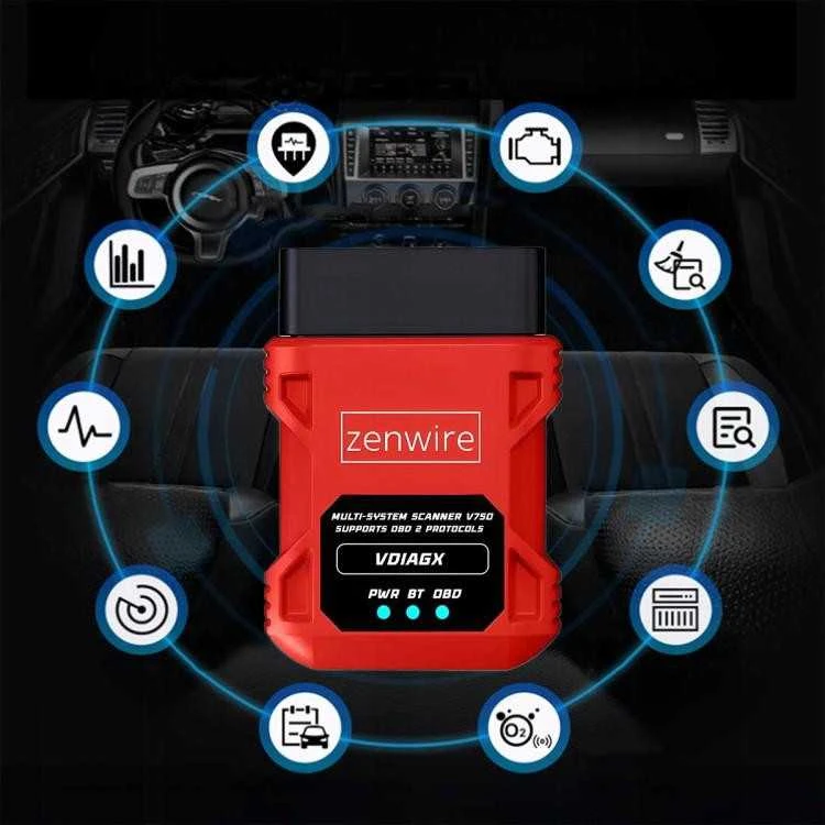 Sąsajos testeris Diagnostinis skaitytuvas OBD2 ELM327 VDiagX V016 Zenwire