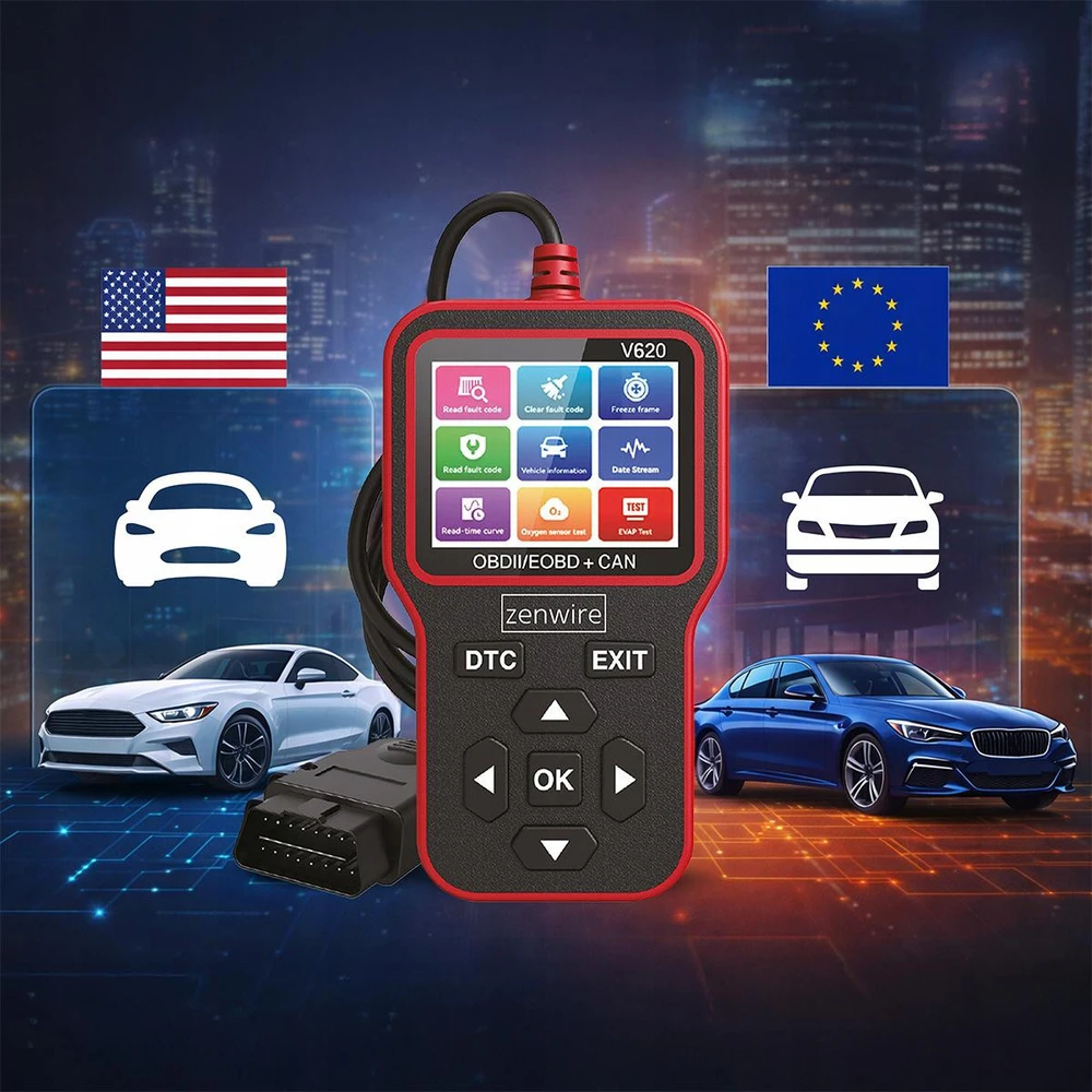 Sąsajos testeris Diagnostinis skaitytuvas OBD2 ELM327 CAN Zenwire V620