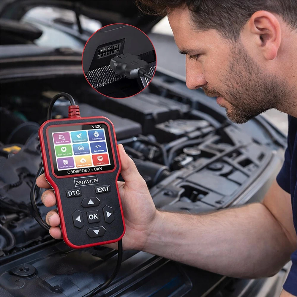 Sąsajos testeris Diagnostinis skaitytuvas OBD2 ELM327 CAN Zenwire V620