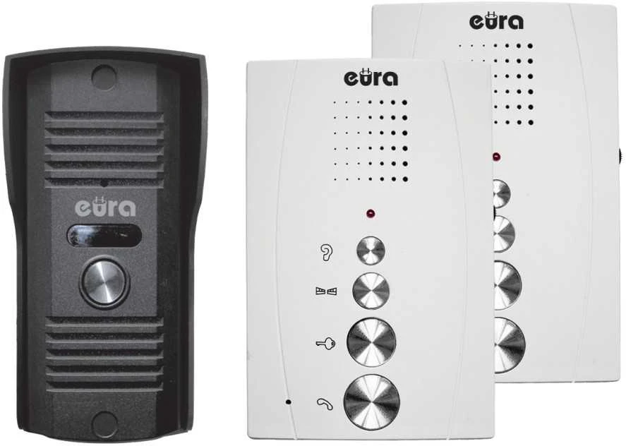INTERPHONE 'EURA' ADP-51A3 'DIFESA' - 1 šeima, 2 uniphone, domofonas, baltas