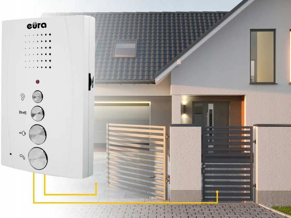 INTERPHONE 'EURA' ADP-51A3 'DIFESA' - 1 šeima, 2 uniphone, domofonas, baltas