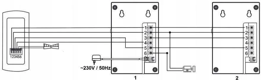 INTERPHONE 'EURA' ADP-51A3 'DIFESA' - 1 šeima, 2 uniphone, domofonas, baltas