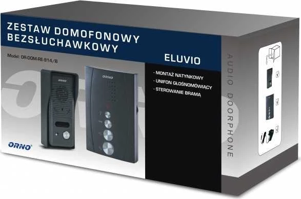 Orno Rinkinys Vienos šeimos domofono komplektas, be ragelio, juodas ELUVIO