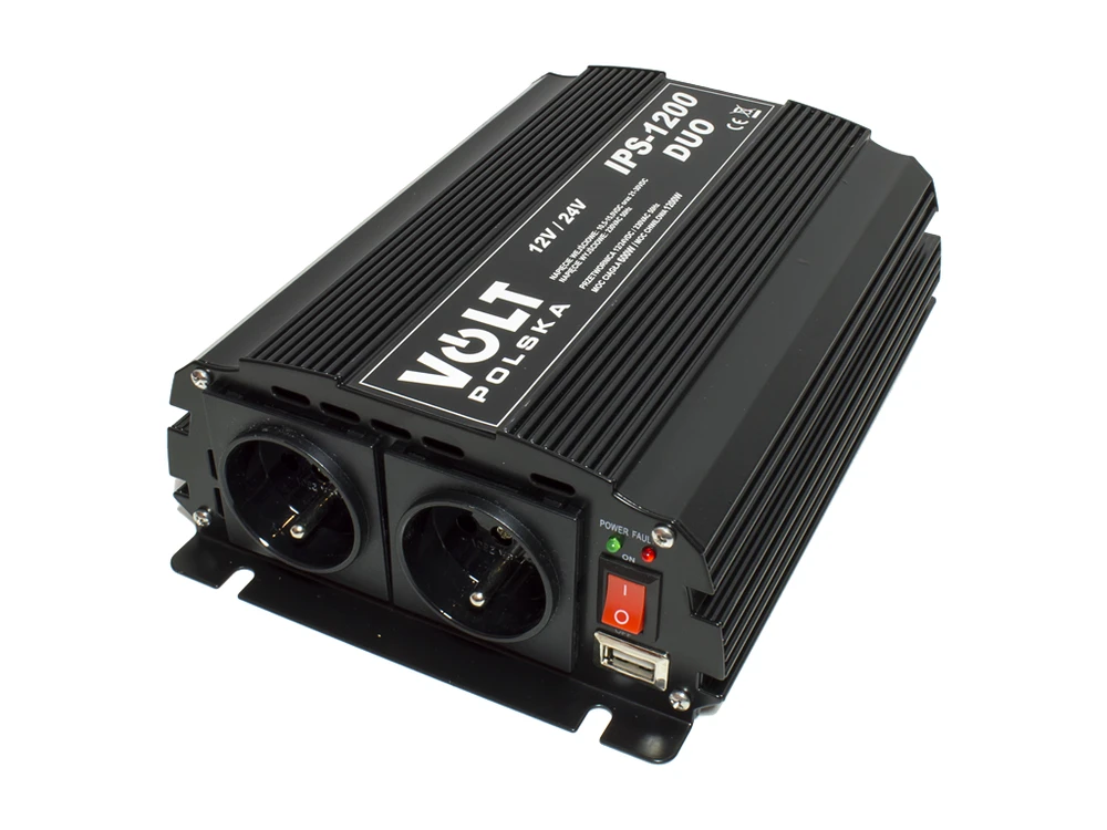 Nvox Įtampos keitiklis voltas ips 1200 duo 12/24/230v (600/1200w) + usb