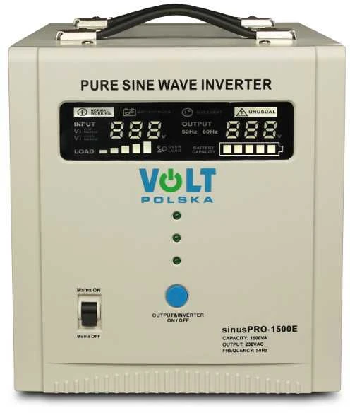 VOLT POLSKA SINUS PRO 1500 E 12/230V nepertraukiamo maitinimo resursai (UPS) „Line-Interactive“ 1,5 kVA 1050 W