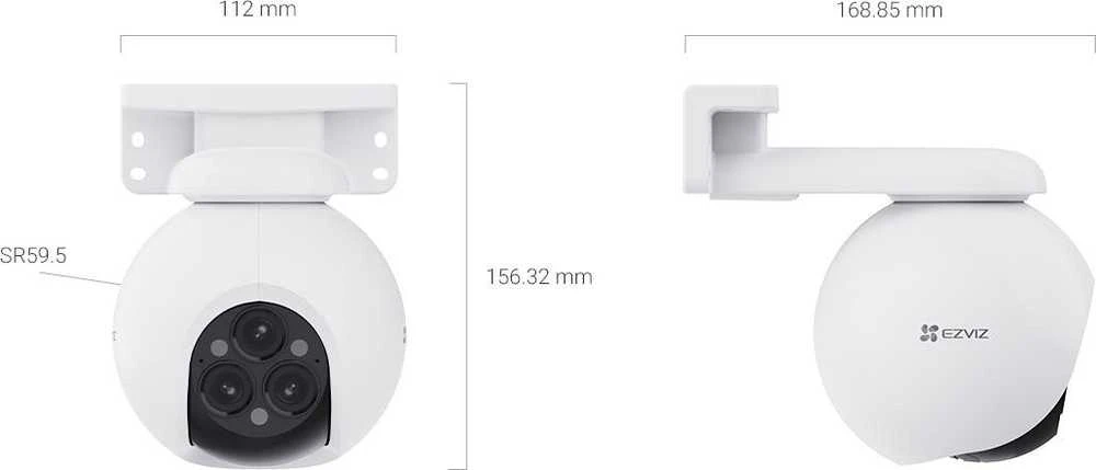 EZVIZ CS-H80f valdoma WIFI lauko kamera, 4MP+4MP+4MP
