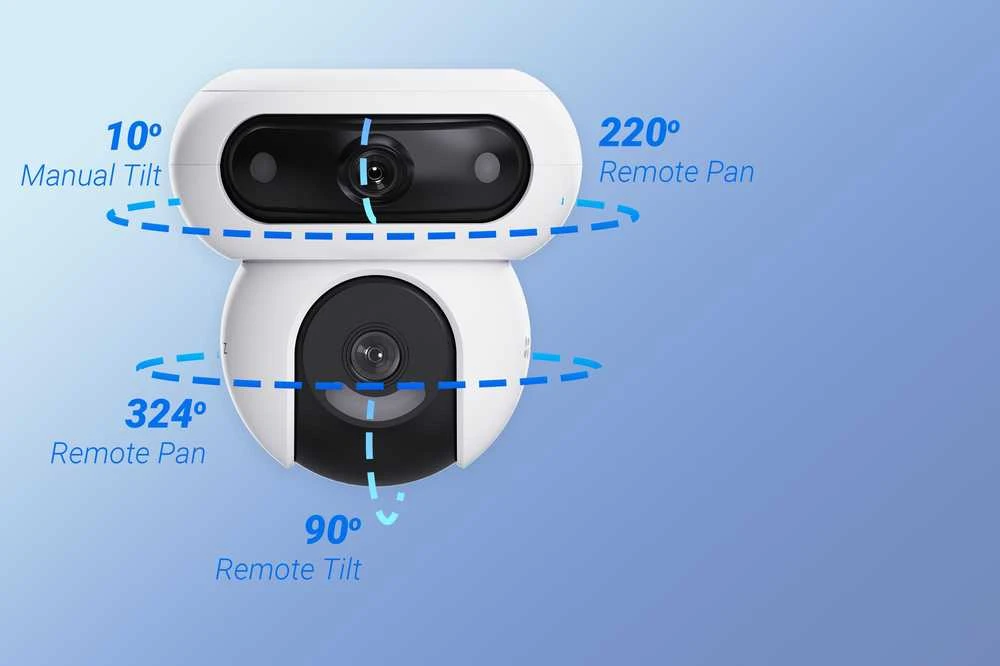 EZVIZ CS-HB90/SP lauko akumuliatorinė dviguba kamera (2x4MP, 10400mAh, Su saulės panele)
