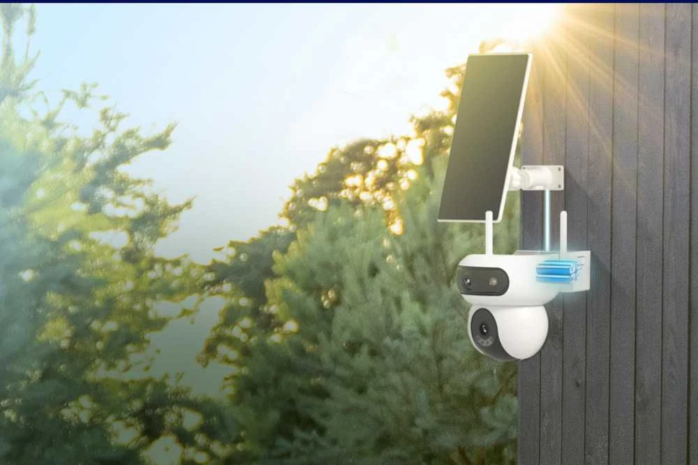 EZVIZ CS-HB90/SP lauko akumuliatorinė dviguba kamera (2x4MP, 10400mAh, Su saulės panele)