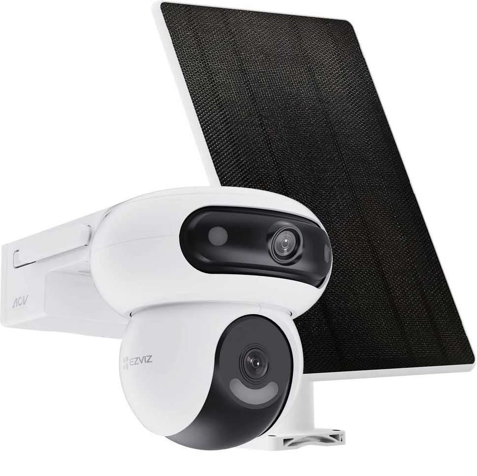 EZVIZ CS-HB90/SP lauko akumuliatorinė dviguba kamera (2x4MP, 10400mAh, Su saulės panele)