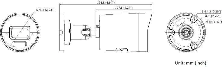 „Hikvision Bullet DS-2CD2087G3-LI2UY/SL F2.8“ (Balta, 8MP, hibridinis apšvietimas, IR+LED 40m)