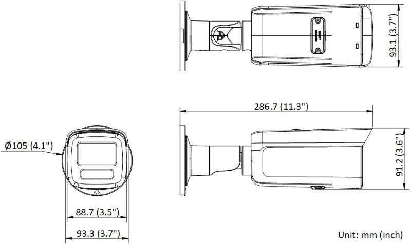 „Hikvision“ kulka DS-2CD2T47G2H-LIeF F4 (balta, 4 MP, 60 m. IR; 60 m. LED, hibridinė šviesa)