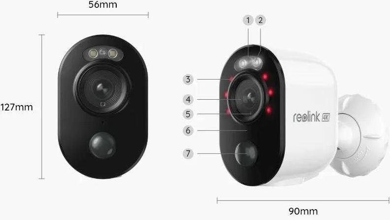 Akumuliatorinė kamera Reolink Argus Series B350, 8 MP, Wi-Fi, microSD