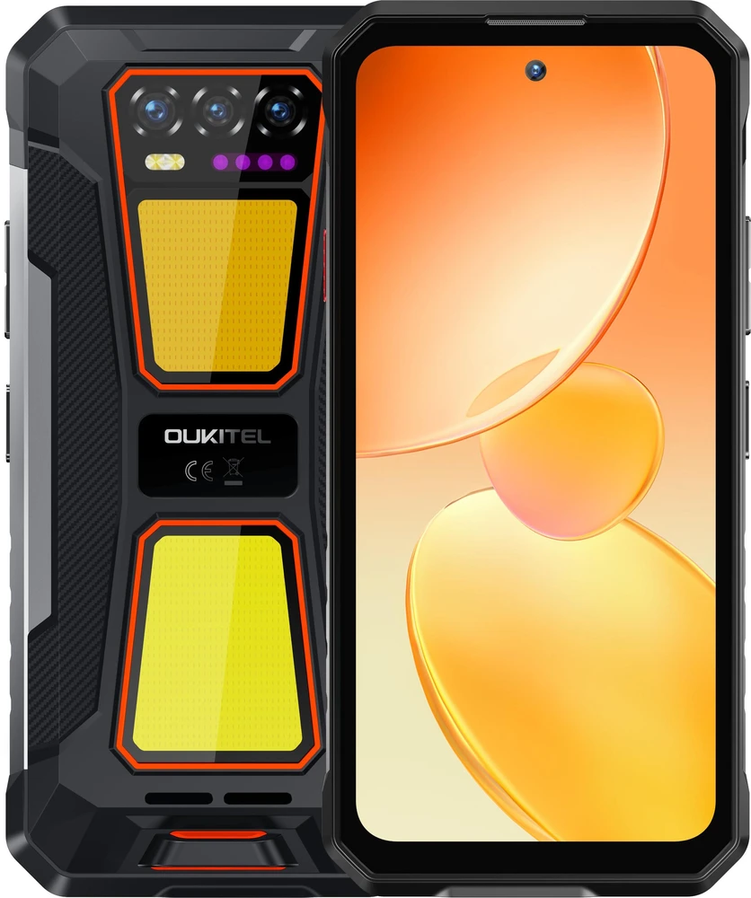 Oukitel WP58 Pro 6,7″ Išmanusis telefonas Dual SIM Android 15 5G USB Type-C 8 GB 512 GB 10000 mAh Juodas, oranžinis