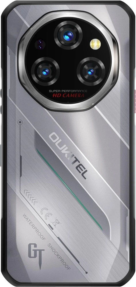 Oukitel WP62 6,58″ Išmanusis telefonas Dual SIM Android 15 5G USB Type-C 8 GB 256 GB 11000 mAh Sidabrinis