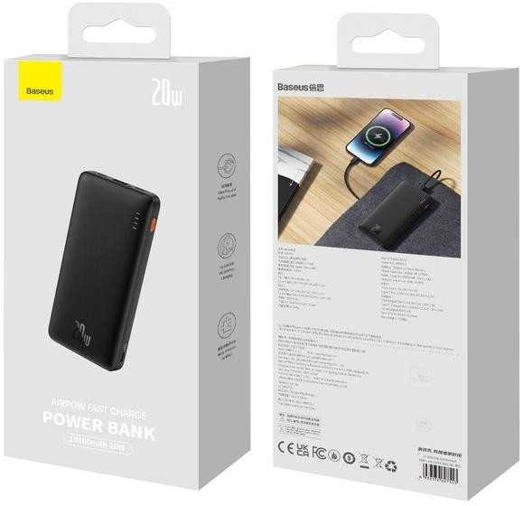 Baseus Airpow 10000mAh 20W maitinimo blokas (juodas)