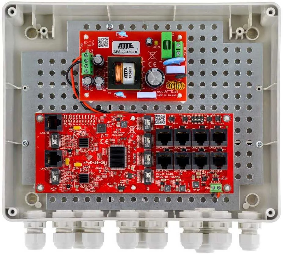 Šakotuvas SWITCH POE IP-8-20-L2 8 PRIEVADŲ ATTE