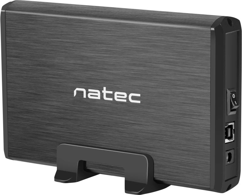 Kietasis diskas NATEC NKZ-0448 RHINO išorinis USB 3.0 korpusas skirtas 3,5 colio SATA HDD juodas aliuminis