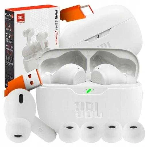 Belaidės Ausinės JBL Wave Beam, Baltos