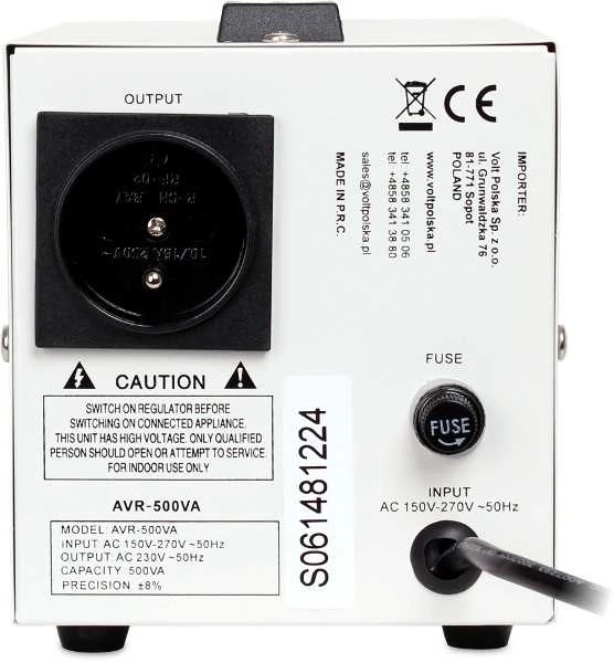 Volt VOL ĮTAMPOS STABILIZATORIUS AVR 500 (500VA)
