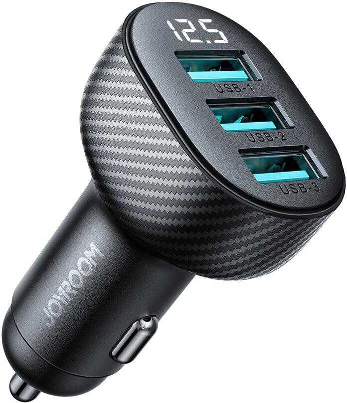 Automobilinis įkroviklis Joyroom JR-CCD03 3xUSB-A 17W juodas