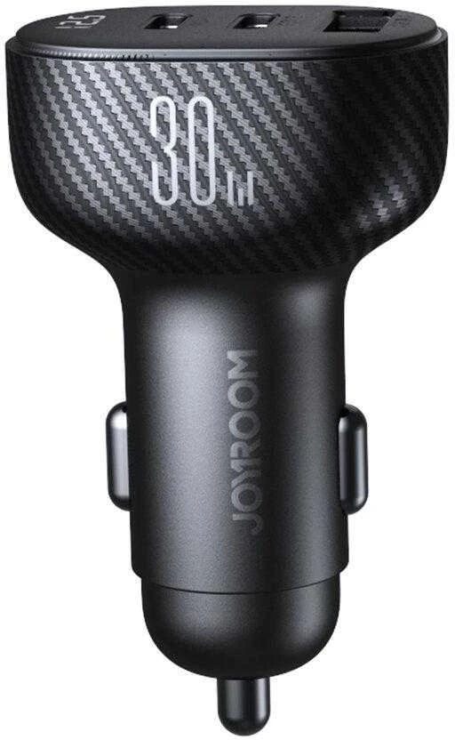 Automobilinis įkroviklis Joyroom JR-CCD04 2xUSB-C/USB-A 30W juodas