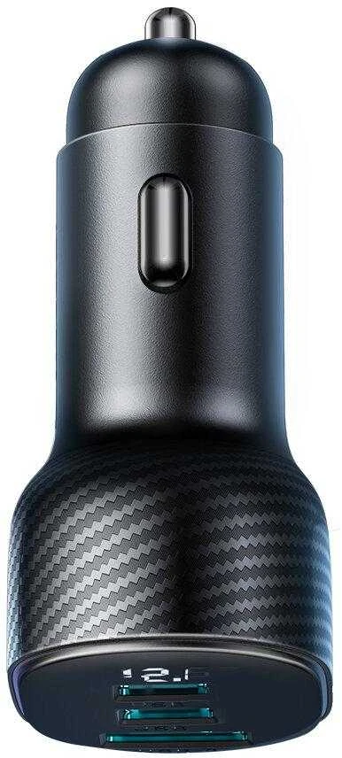 Automobilinis įkroviklis Joyroom JR-CCD04 2xUSB-C/USB-A 30W juodas