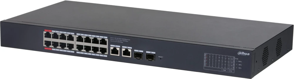 Šakotuvas Jungiklis POE CS4220-16GT-135 16 prievadų SFP DAHUA